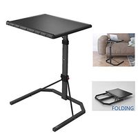 NESSTIC Folding Overbed Table Adjustable Over Bedside Table Hospital Medical Bed Table Home Desk Sofa Side End Table Computer Desk for Bedroom, Reading, Eating, Bedridden, Elderly, Senior Patient Aid