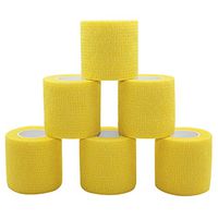 COMOmed Self Adherent Cohesive Bandage FDA Approved 2"x5 Yards First Aid Bandages Stretch Sport Athletic Wrap Vet Tape for Wrist Ankle Sprain and Swelling,Yellow(6 Rolls)