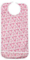 4 Pack Adult Vinyl Adult Bibs with Crumb Catcher - Premium (4 Pink Floral)
