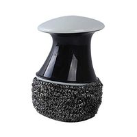 Cngstar Stainless Steel Scourer with Detachable Handle Cast Iron Cleaner Cookware Cleaner Protect Hands Pan Skillet Pot Dish （White）