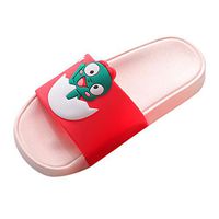 Emimarol Parent-Child Slippers Couples Cute Cartoon Dinosaur Shoes House Non-Slip Pool Slippers Soft Lightweight Bedroom Shoes Pink