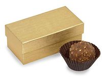 Rigid Truffle Candy Box 24 Count - Gold Embossed - Holds 2 Pieces