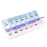 Weekly Pill Organizer, 7 Day 14 Slots Pill Storage Box Weekly Pill Medicine Box Organizer AM/PM Detach Case