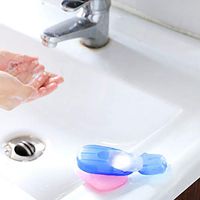 20Pcs Disposable Hand Washing Paper Home Travel Carry Toilet Soap Tablets Comvience Clean Soap Paper (Sky Blue)