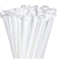 Paper Wrapped Disposable Plastic Drinking Straws - 500 Count (Clear)