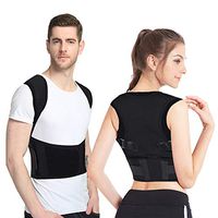 Posture Corrector Back Brace Belts with Lumbar Support Full Adjustable Elastic Straps for Lower and Upper Back Pain Men Women(L-Black)
