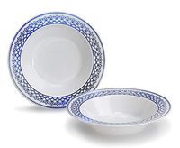 " OCCASIONS" 240 Bowls Pack, Heavyweight Disposable Wedding Party Plastic Bowls (12 oz Soup Bowl, Skye in Metallic Blue)