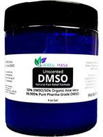 DMSO 4 oz Gel 50/50 Aloe Vera - Unscented - Sealed in Cobalt Blue Glass Bottle (99.995% Pharmaceutical Grade DMSO)