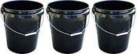 Encore Plastics 250003 70-Mil Regrind Pail/Bucket, 5-Gallon, Black (3-(5-Gallon))