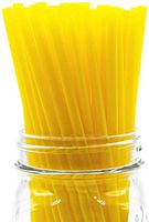 Made in USA Pack of 250 Yellow Slim (7.75" X 0.21") Plastic Drinking Straws (FDA-approved, Non-toxic, BPA-free)