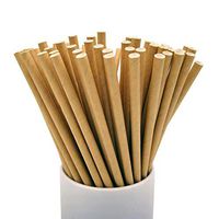 CTIGERS Brown Kraft Paper Straws Biodegradable Drinking Straws Box of 100