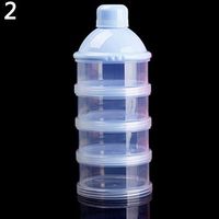 Kids Baby Feeding 4 Layers Milk Powder Dispenser Bottle Storage Container for Travel Sky Blue