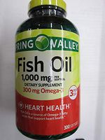 Spring Valley Fish Oil 1,000 mg, Omega-3 300 mg, Heart Health, 300 Softgels (Pack of 2)