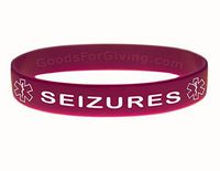Seizures ID Bracelet Wristband - Purple - 8 Inches - Standard