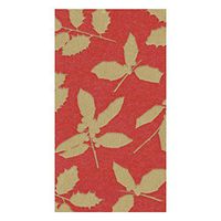 Caspari Holly Silhouettes Paper Linen Guest Towel Napkins in Red, Two Packs of 12