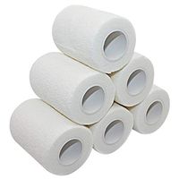 Vet Wrap 3 inch x 6 Pack White Tape for Skin Bandage Tape Vet Tape Cohesive Bandage Fabric Bandages Self Sticking Bandage Wrap Self Adhering Bandage Wrap Bandage Stretch Self Adhesive Tape