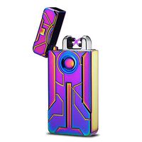 TOLOK Electric Lighter Rechargeable Fingerprint Touch Switch USB Iron Man (Pink)