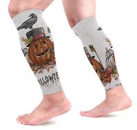 KEAKIA Halloween Pumpkin Head Calf Compression Sleeves Shin Splint Support Leg Protectors Calf Pain Relief for Running, Cycling, Travel, Sports for Men Women (1 Pair)