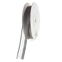 Homeford Sheer Ribbon Shimmer Edge, Silver, 5/8-Inch, 15 Yards