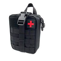 Camping First Aid Kits Tactical Molle Pouch Medical Utility Bag Trifold,Black