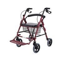 Yadianna Cozy Elderly Walker Folding Portable Rollator Auxiliary Walker Four Wheels Shopping Cart Shopping Cart Non-Slip Walking Stick with Hospital