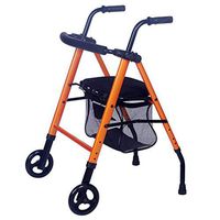 RYYAIYL Collapsible Elderly Walker Shopping Cart Four-Wheeled Hand Walker Buy Food Cart (Color : Gray)