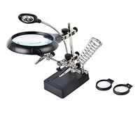 BestTong 2.5X 7.5X 10X LED Light Magnifier Desk Lamp Helping Hand Repair Clamp Alligator Auxiliary Clip Stand Desktop Magnifying Glasses for Hobby, Crafts, Inspection, Reading, Soldering, Jewelry