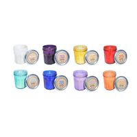 7x6cm Scented Candle in Coffee Glass Nice Bright Colours - Yellow - Lemon & Sage