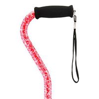 NOVA Designer Walking Cane with Offset Handle, Lightweight Adjustable Walking Stick with Carrying Strap, “Roses” Design
