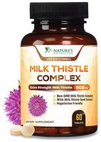 Milk Thistle Capsules Highly Concentrated Seed Extract 900mg - Liver Cleanse & Health Pills - Made in USA - Silymarin Marianux Silibinin, 80% Standardized Silymarin Flavonoids - 60 Tablets