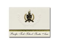 Signature Announcements Pacific Tech School Santa Ana (Costa Mesa, CA) Graduation Announcements, Presidential style, Basic package of 25 with Gold & Black Metallic Foil seal
