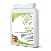 FIVE A DAY SUPPLEMENTS Co Enzyme Q10 CoQ10 300mg 60 Capsules with Vitamin B1 - Supplement - High Strength Trans Form Co Enzyme Q10 - Suitable for Vegetarians and Vegans
