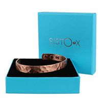 SISTO-X Slim Magnetic Copper Bangle/Bracelet Hammered Design by Sisto-X® Health Rare Earth Ndfeb 6 Magnets