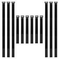 Hanete 18 and 36 inch Reusable Fastening Cable Straps Set, 12 Pcs Hook and Loop Cable Tie Wraps Cinch Cable Tie Down Straps