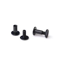 3/8 in. Black Aluminum Chicago Screws/Screw Posts (Qty 100 Sets)