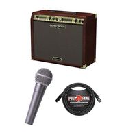 Behringer Ultracoustic ACX900 90 Watt 2-Channel Stereo Acoustic Instrument Amplifier with Dual FX - Bundle with 20' 8mm XLR Microphone Cable, ULTRAVOICE XM8500 Cardioid Vocal Microphone
