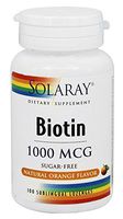 Biotin 1000mcg Orange Lozenges Solaray 100 Lozenge