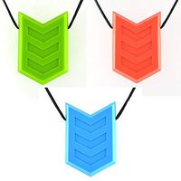 Quell-O Hero Crest Sensory Chewable Necklace - Chewelry for Mild Chewers (Multi-Color)