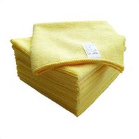 Goza Towels Microfiber Towel Cleaning Cloths Professional Grade All-Purpose 12"x12" (Yellow, 12 Pack)