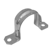 Morris Products 2 Hole EMT Pipe Strap - 1/2 Inch - Secures EMT Conduit - Zinc-Plated Steel - Reinforced Rib, Holes - Snap-On Installation - 100 Pieces