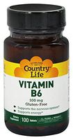 COUNTRY LIFE VITAMINS VITAMIN B-6,100 MG, 100 TAB