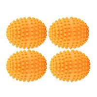 Ruiqas 4Pcs/Set Oval Dryer Balls Orange Reusable PVC Softener Washing Laundry Drying Ball for Home Clothes Cleaning Wool Reduce Static Build-Up