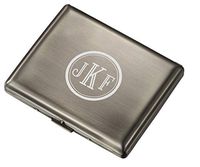 Personalized Visol Antique Brass Double Sided Cigarette Case with Free Laser Engraving (Roman Monogram)