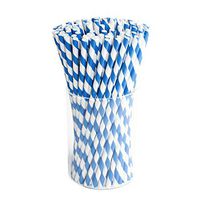 Blue Paper Drink Straws Biodegradable - Gender Reveal Party Supplies 100 Pack Eco-frendly Straw Bulk for Party Supplies | Birthday | Wedding | Bridal | Baby Shower | DIY Idea