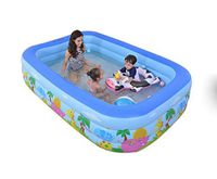 ZMM® Inflatable Bathtub, Child Swimming Pool Three Rings Rectangle Inflatable Baby Pool Household Play Pool 180×140×60CM