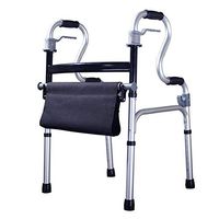 Walkers for Seniors with Seat Elderly Walker, Adjustable Height, Foldable, with seat Design Ready to Rest Rolling Walkers (Color : Black)