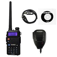 BaoFeng UV-5RTP Tri-Power 8/4/1W Two-Way Radio Transceiver (UV-5R Upgraded Version with Tri-Power), Dual Band 136-174/400-520MHz True 8W High Power Two-Way Radio + 1 Remote Speaker + 1 Programming Cable