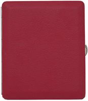 Red Textured Leather Compact (Half Pack - 10 100s) Metallic Cigarette Case & Stash Box