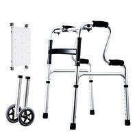 HLO Elderly Assisted Walker, Four-Legged Chair Can Assist in Getting Up The Lower Limb Training Equipment - with Pulley and Seat Plate (Color : B)