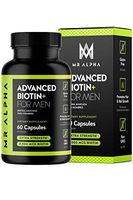 MR ALPHA Advanced Biotin Supplement for Men, 8000mcg Biotin, Promotes Hair Growth and Fortifies Skin and Nails, Non-GMO and Gluten Free, Cold Pressed Collagen Booster, 60 Capsules - Made in USA